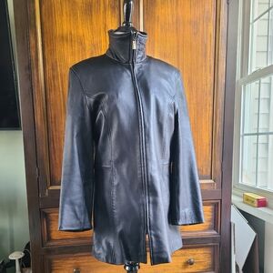 Vintage Ego Italian Leather Black Jacket